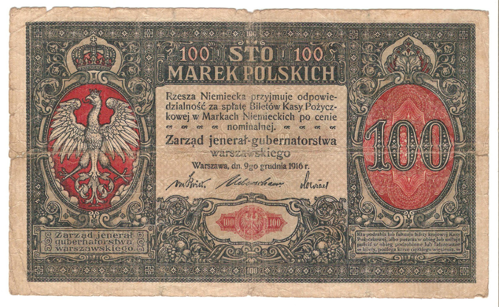 100 marek polskich 1916 ror - jenerał --- dla WOŚP