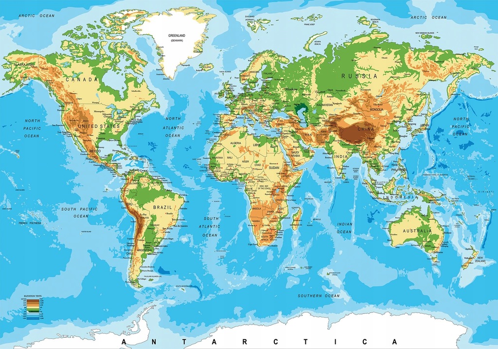 Fototapeta MAPA ŚWIATA KONTYNENTY PAŃSTWA 368x254