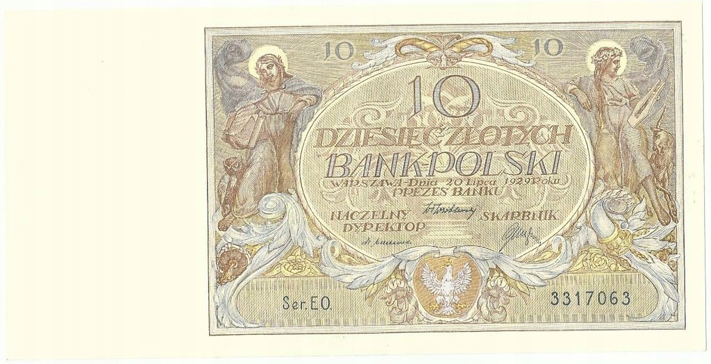 Banknot Polska IIRP 10 złotych zł 1929 EO. I-