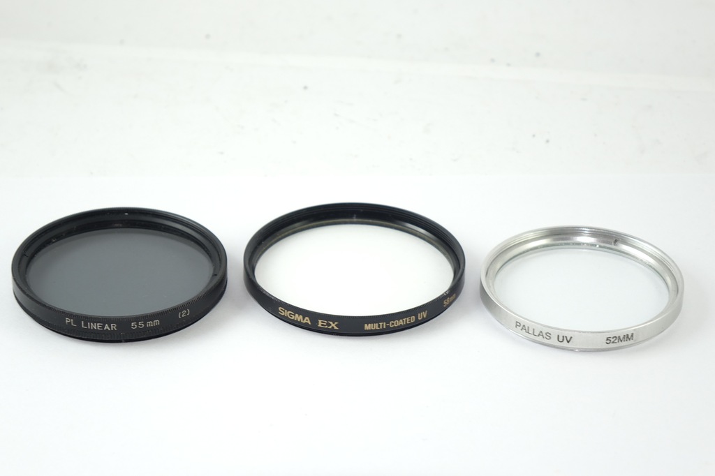 Filtry:SIGMA EX MC UV 58mm,PL LINEAR 55mm,PALLAS UV 52mm