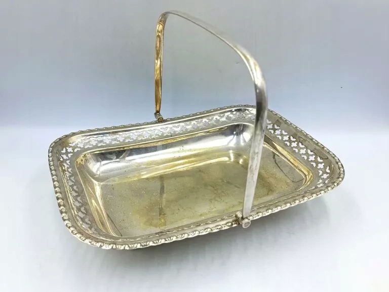 KOSZYK PLATER SREBRZONY PUNCE