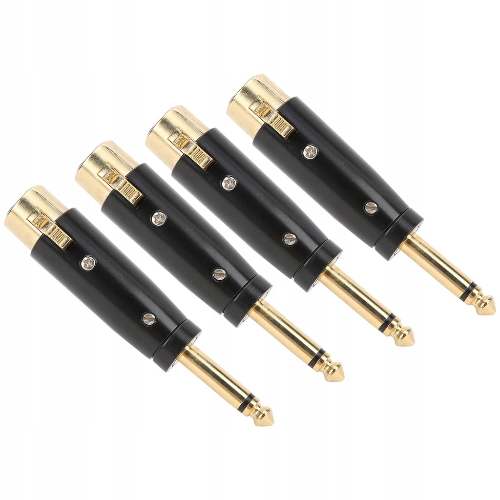 4 szt. Adapter XLR Konwerter audio Metal 6,35 mm