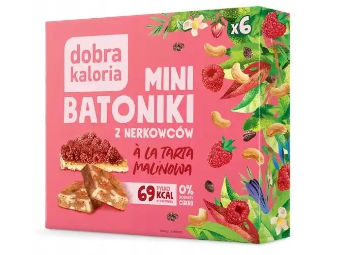 DOBRA KALORIA Mini Batoniki tarta malina 0 CUKRU