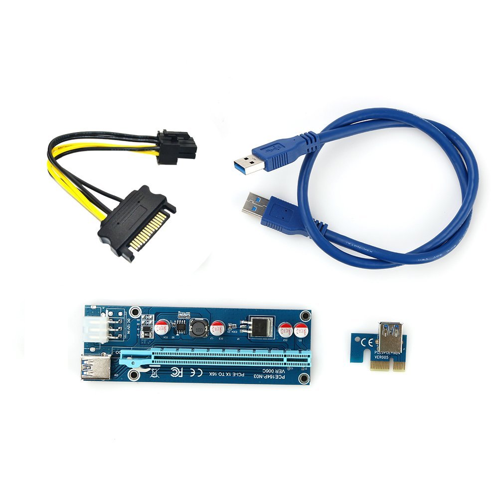 Taśma Riser USB3.0 PCI-E PCI 1x-16x 6PIN SATA 006C