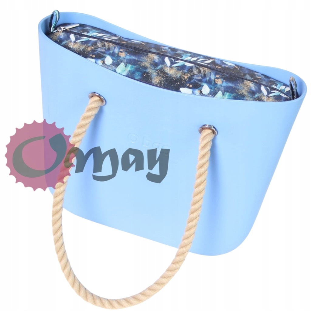 Granatowy organizer OMAY do OBAG MINI niebieski ogród 2 kieszenie liście