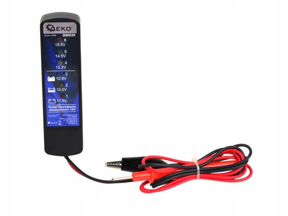 Geko G80030 Tester akumulatorów 12V LED