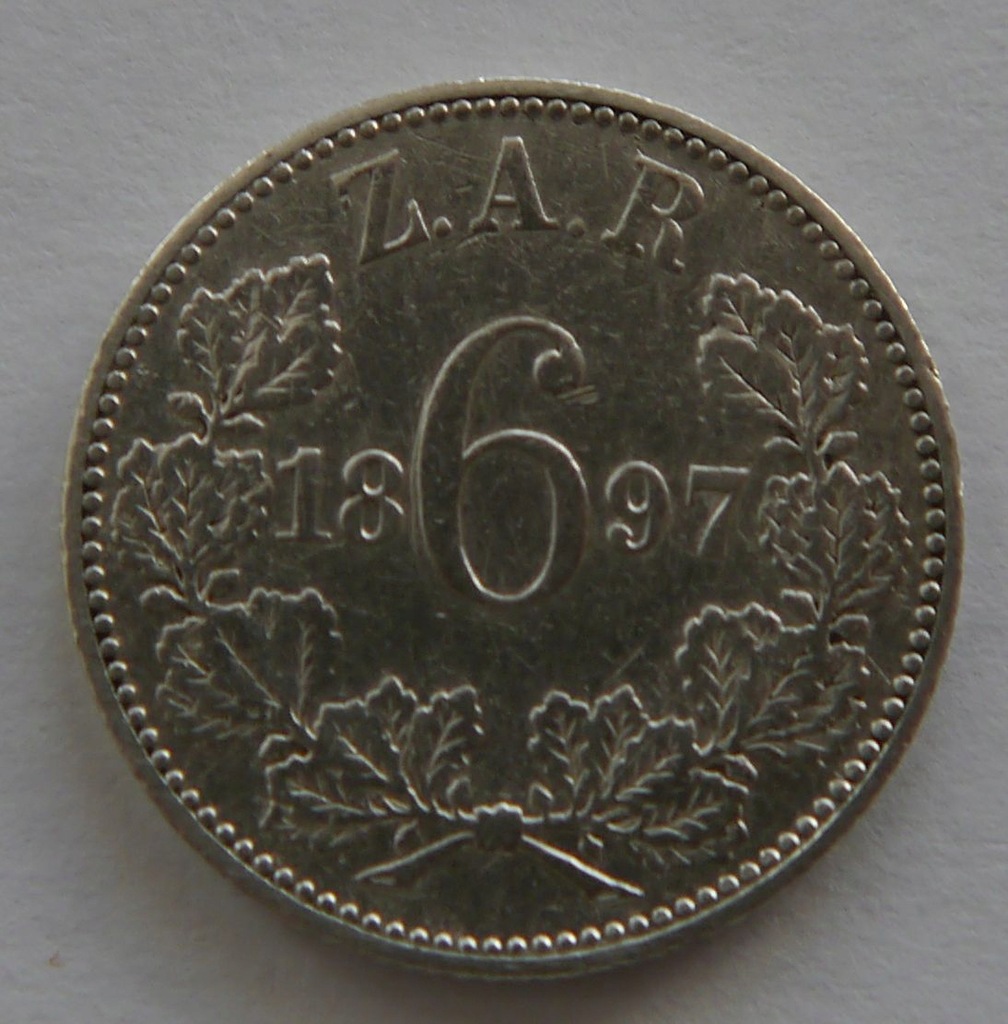 ZAR 6 PENCE 1897 PAUL KRUGER AFRYKA POŁUDNIOWA RPA