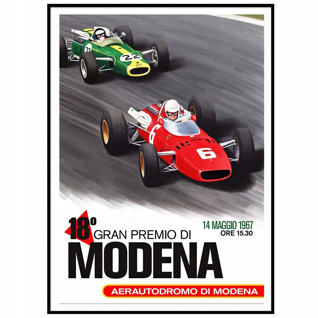Plakat Motoryzacyjny Grand Prix Wyścigi MODENA WŁOCHY A3