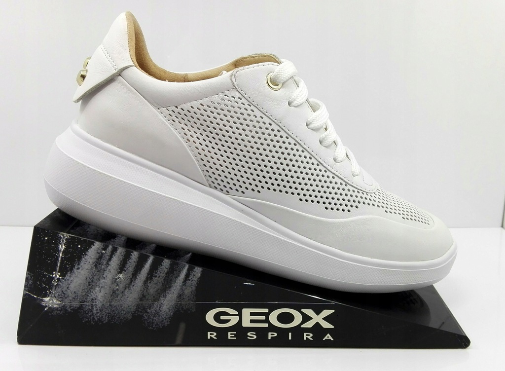 GEOX PÓŁBUTY D84APA 00085 BIAŁE SKÓRZANE R.39