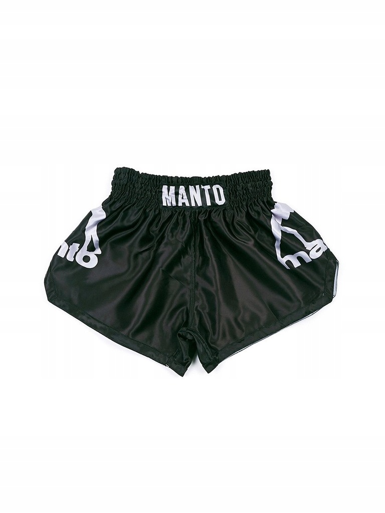 Spodenki Muay Thai MANTO DUAL Srebrno-Czarne Satyn