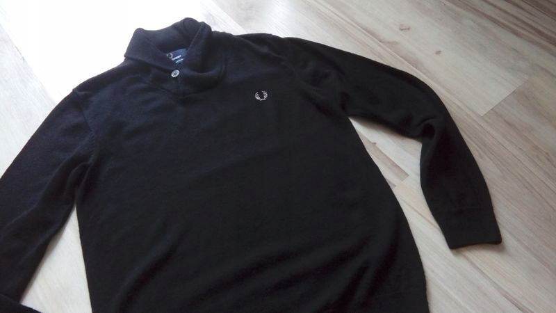 FRED PERRY 100% MERINO WOOL SWETER męski M 48 50