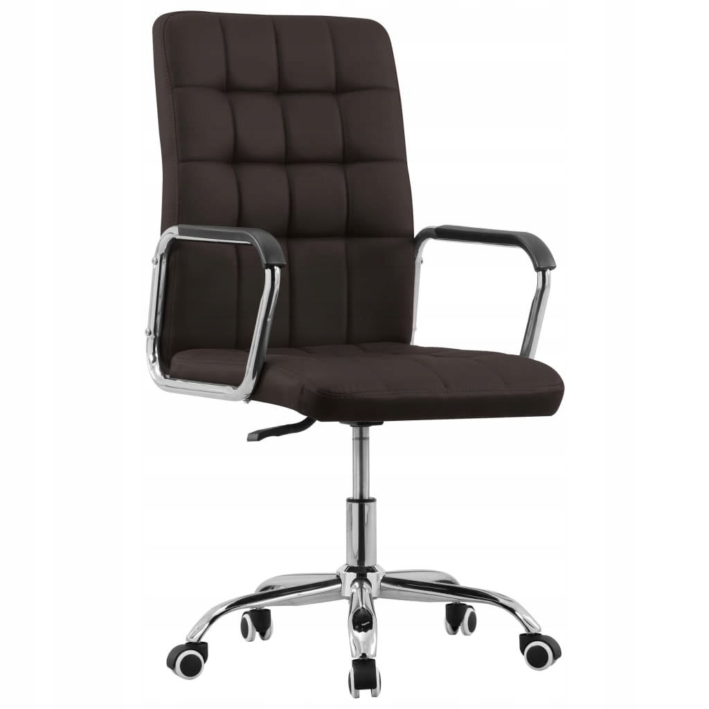 Obrotowe krzesło biurowe, brązowe, tapicerowane tk