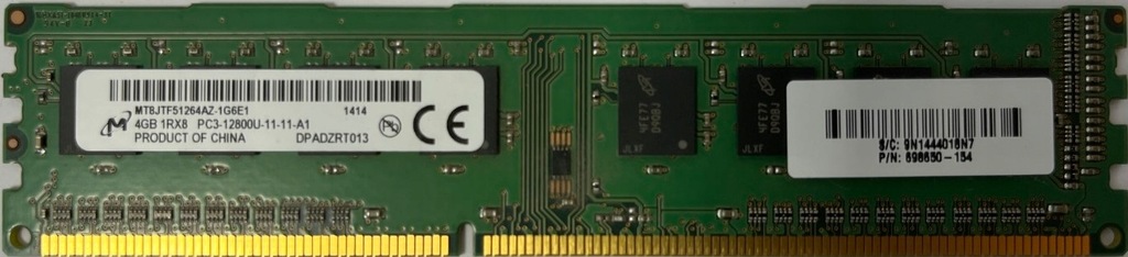 Pamięć RAM Micron 4GB DDR3 10600U-11-11-A1 200
