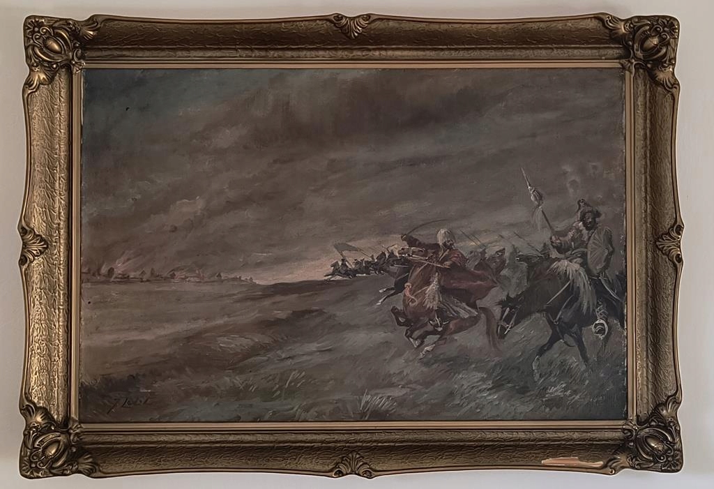 Obraz olejny na płótnie – J. Lelito – wojsko tatarskie