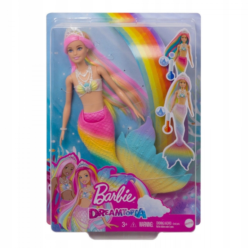 Lalka Barbie Syrenka Tęczowa Przemiana