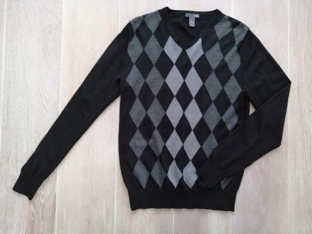 Sweter H & M , wełna+akryl ,BDB r.S