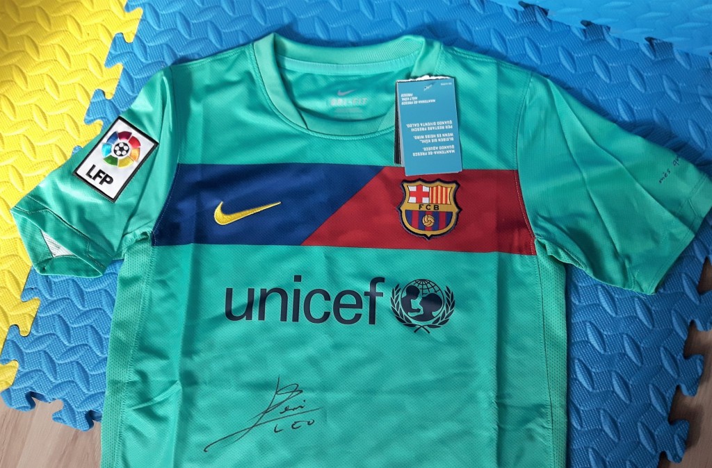 FC BARCELONA, KOSZULKA Z AUTOGRAFEM LEO MESSI,NIKE