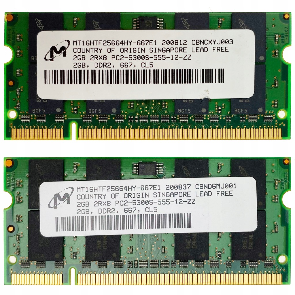 4GB (2x 2) SO DIMM 667 MHZ MICRON 100% OK < rG