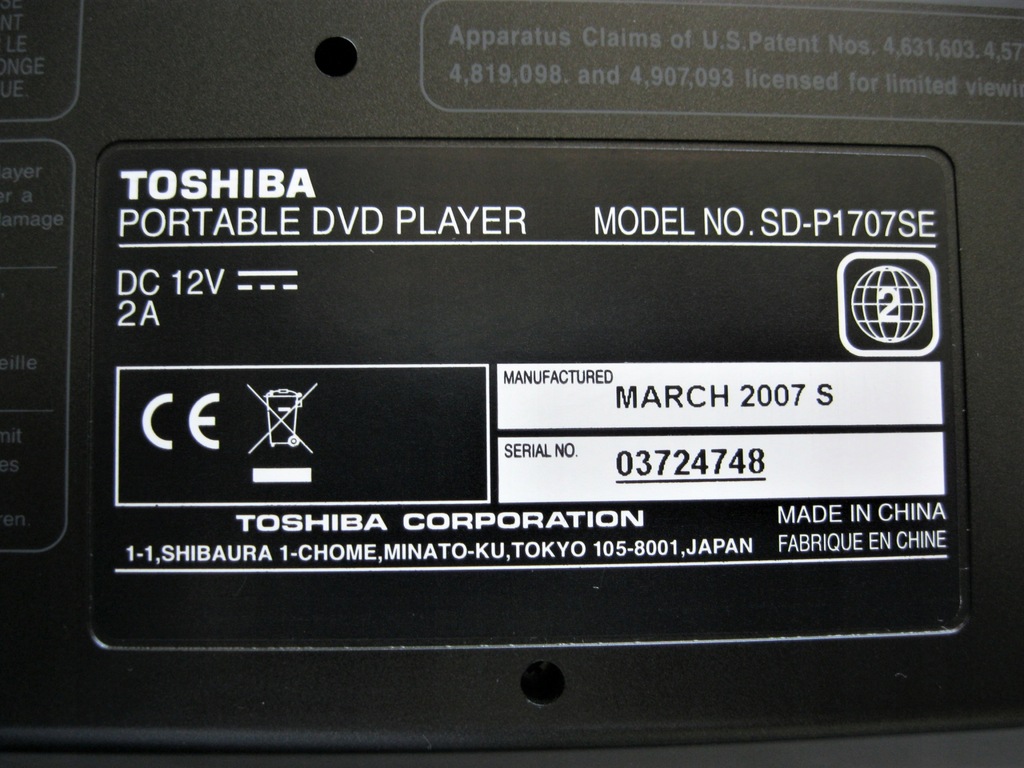 Купить Портативный DVD-плеер TOSHIBA SD-P1707SE с пультом дистанционного управления: отзывы, фото, характеристики в интерне-магазине Aredi.ru