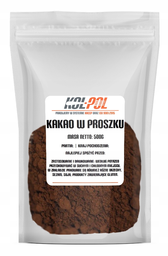 Kakao zaw. tłuszcz 10-12% alkalizowane pH7,5 500g