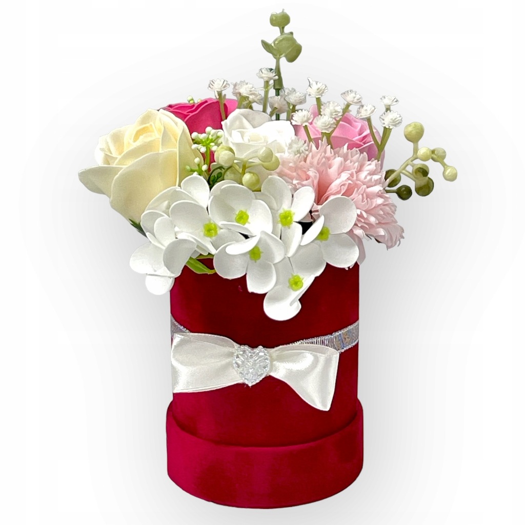 Kwiaty mydlane róże flower box prezent bukiet