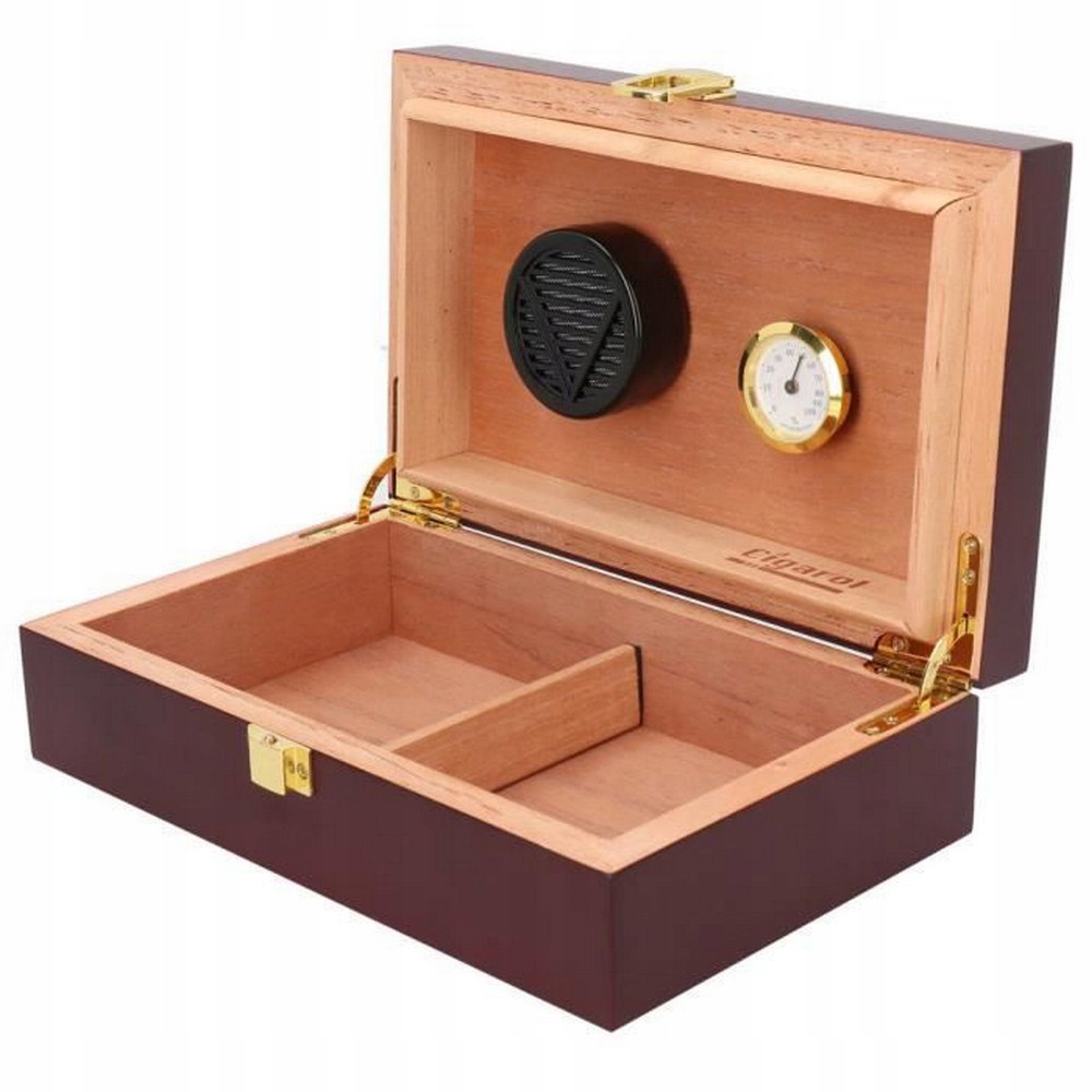 Przenośne pudełko na cygara z czarnego drewna cedr