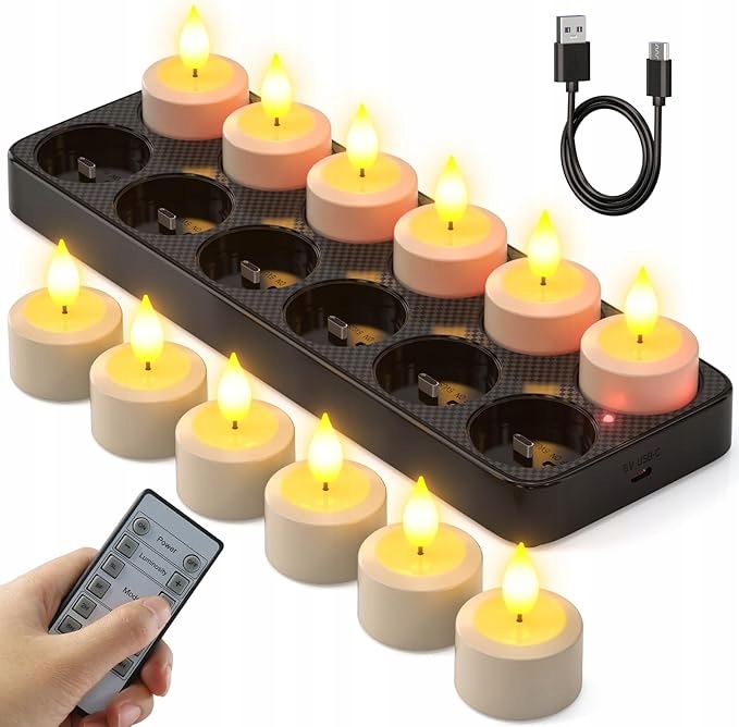 SoulBay Podgrzewacze LED do ponownego ładowania 12 szt.
