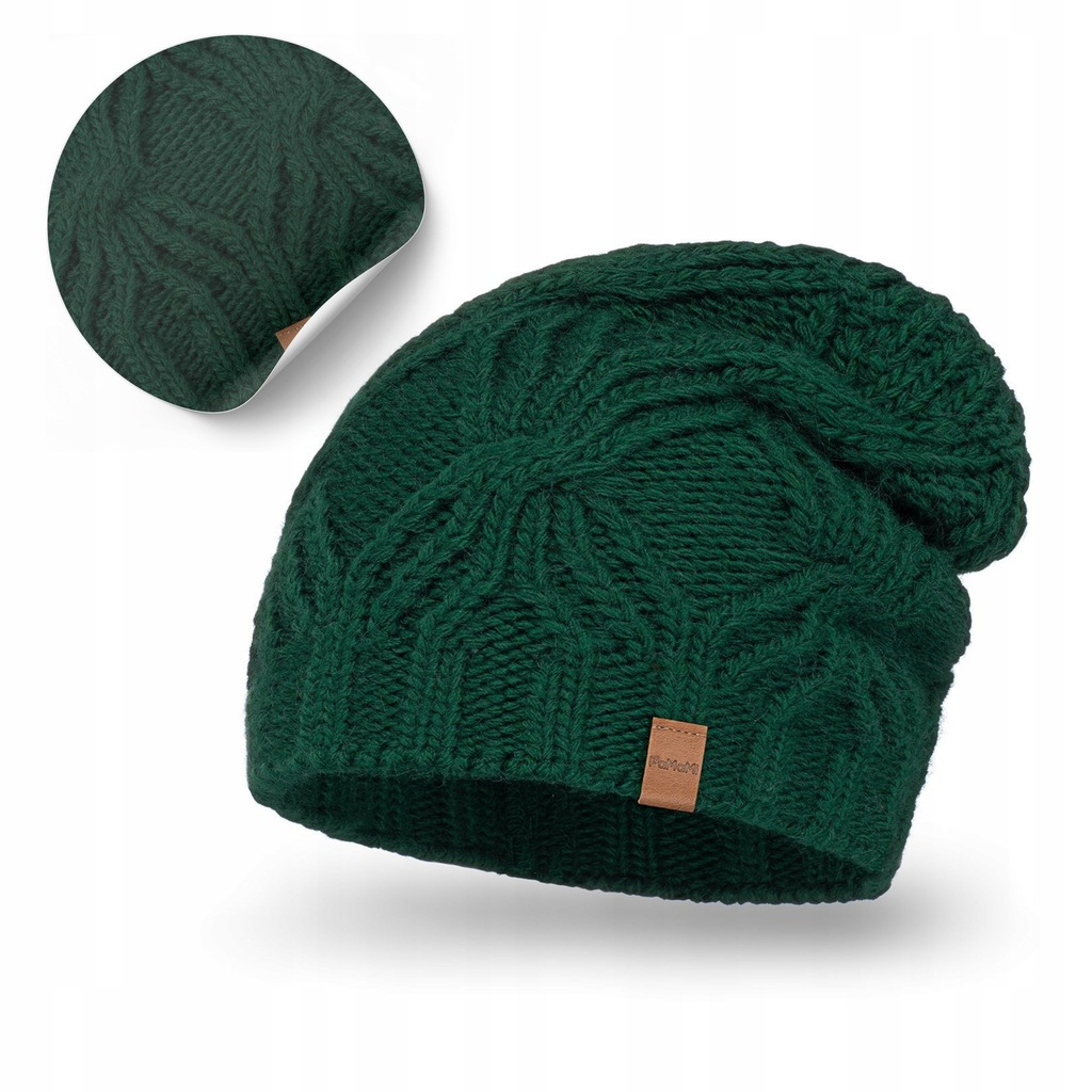 Czapka Zimowa Damskie Zielona Smerfetka PaMaMi Jesienna Modna Stylowa