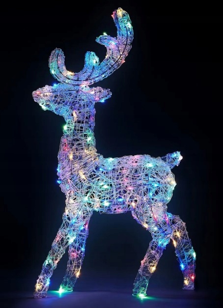 Akrylowy Renifer Wielokolorowy świąteczny 104 cm