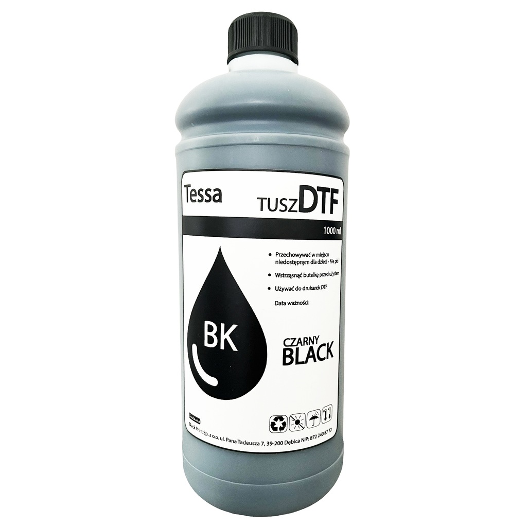 TUSZ TESSA DO DTF 1 LITR BLACK CZARNY 1000 ml