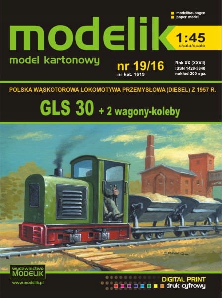 Modelik 19/16 Polska wąskotorowa lokomotywa przemy