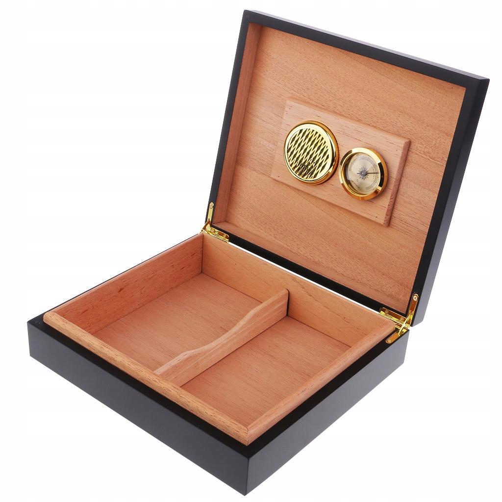 Humidor na cygara z drewna cedrowego z higrometrem 12261799904
