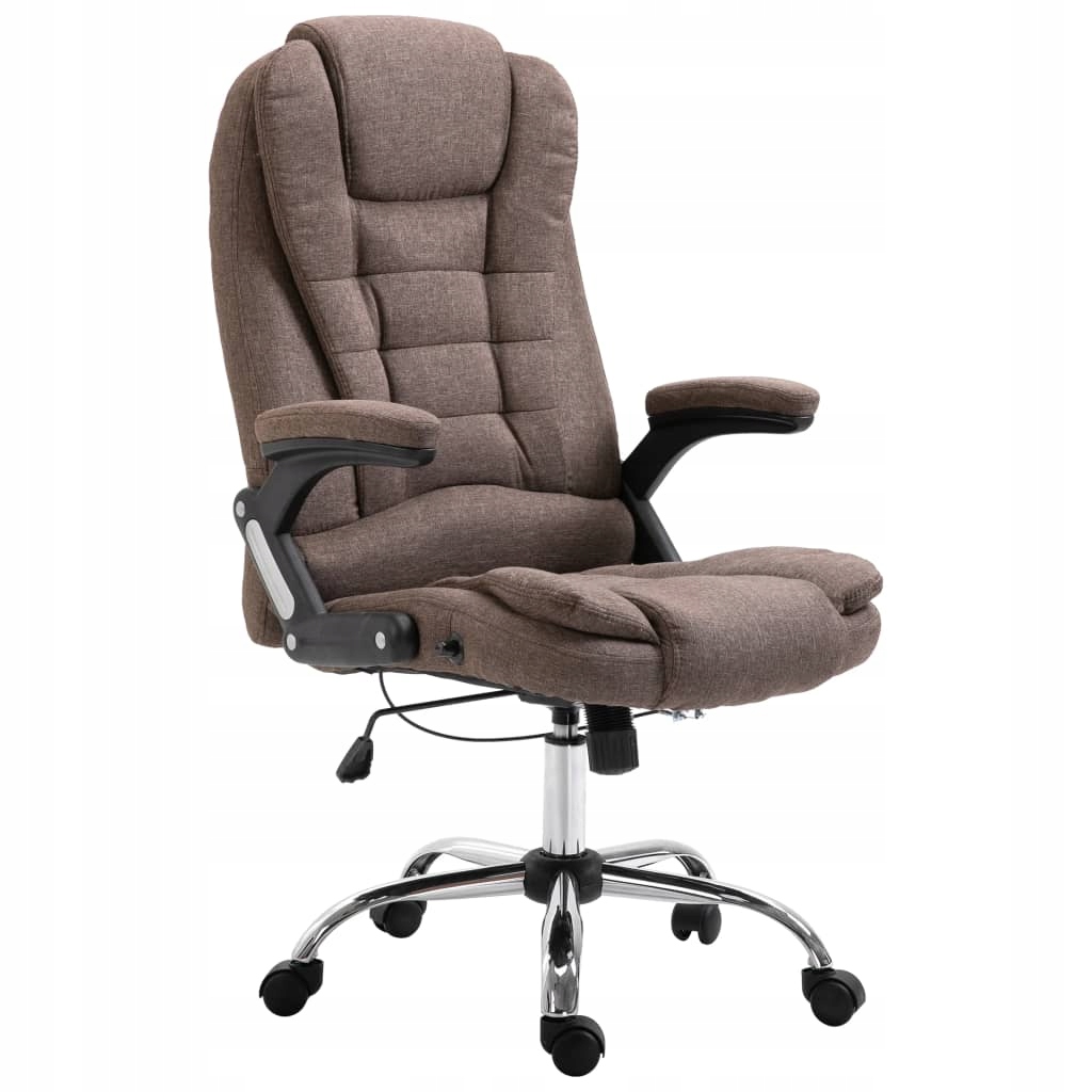 Krzesło biurowe, brązowe, poliester