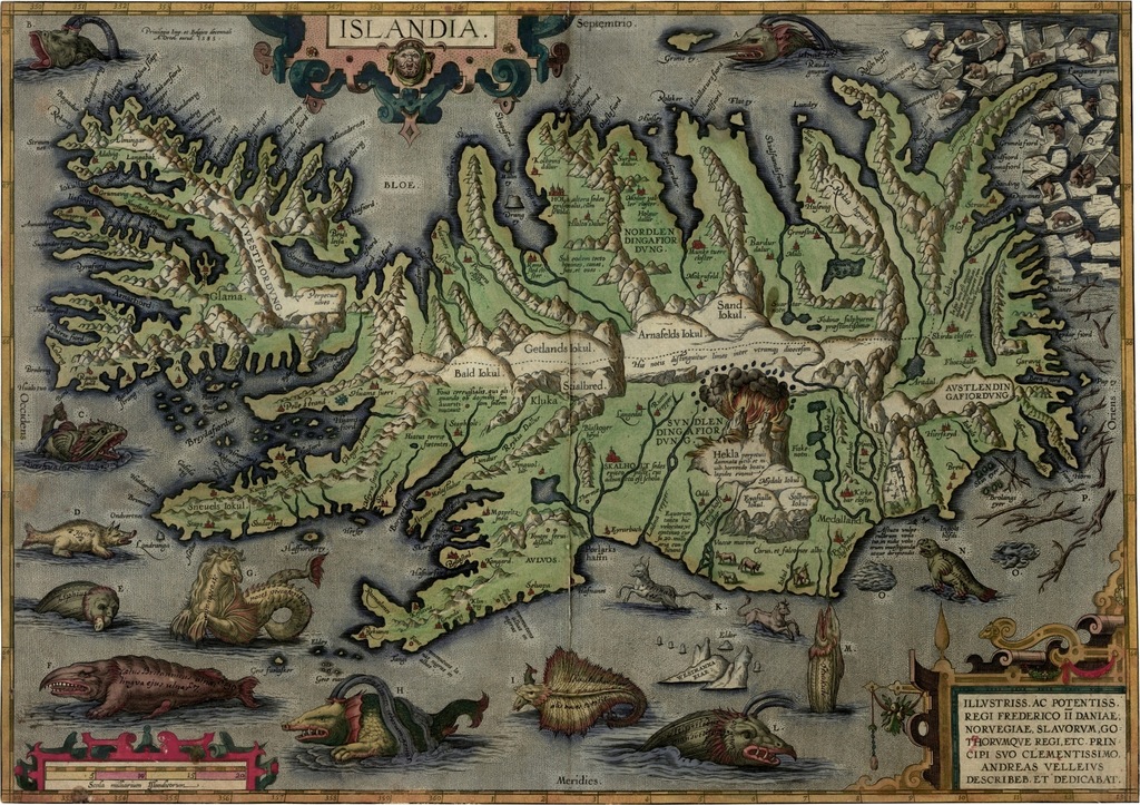 ISLANDIA Mapa 60x80cm 1592r. M35