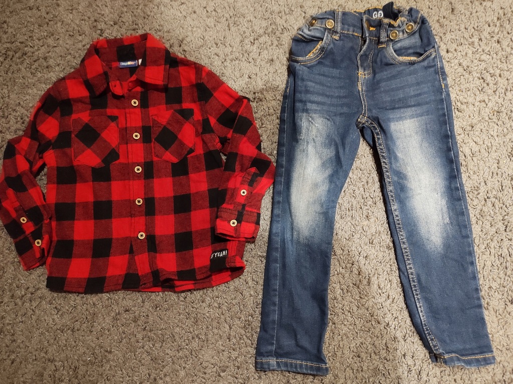 Zestaw dla chłopca koszula + jeansy 104
