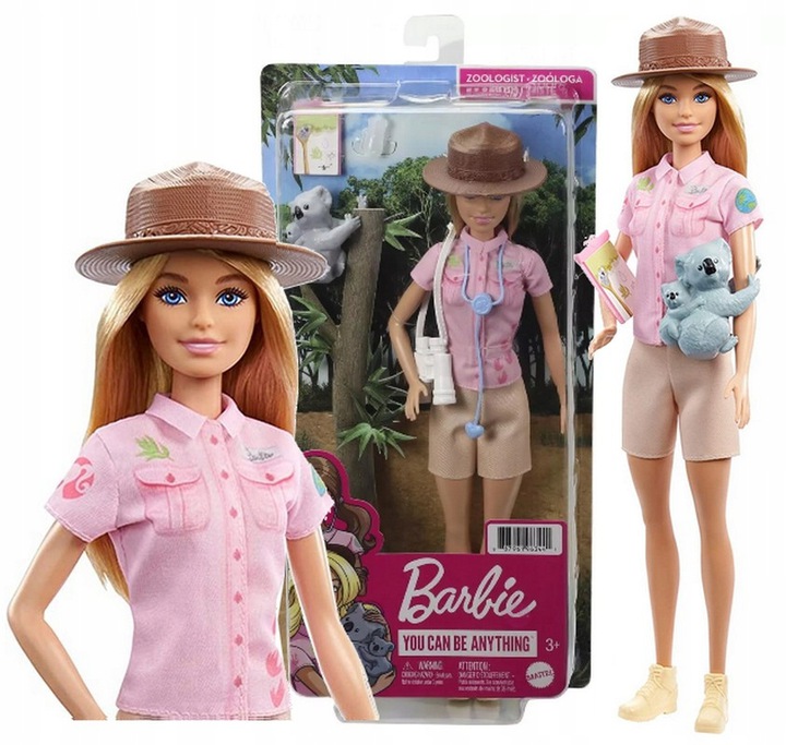 Lalka Barbie Zoolog Koala Mattel GXV86 Kariera