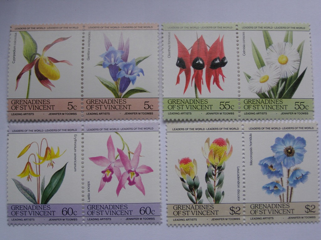 Wyspy Grenadiny ( archipelag St. Vincent ) - kwiaty - Mi. 381-88 ** 4 pary