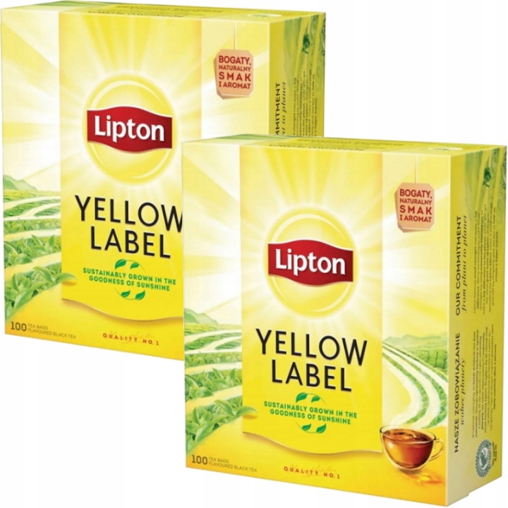 Lipton Yellow Label Herbata Czarna 2x100 Torebek