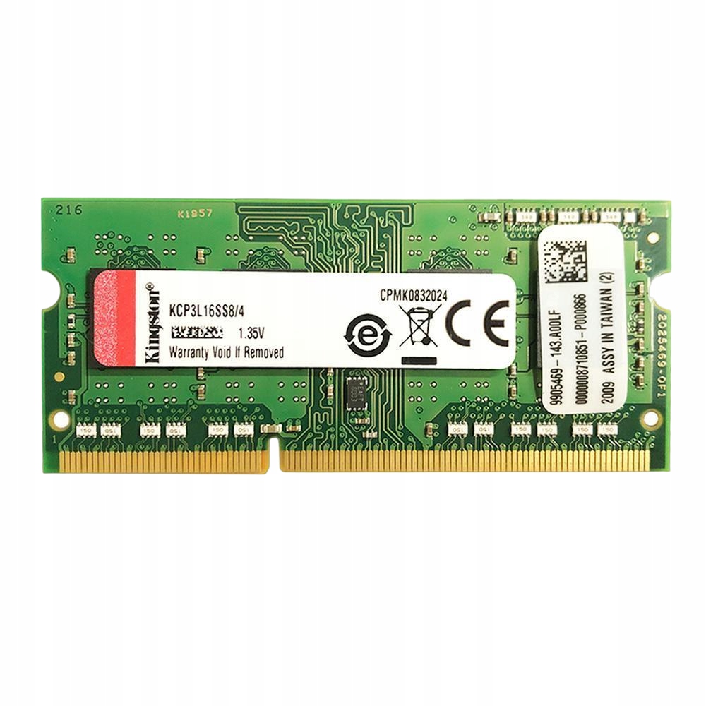 PAMIĘĆ 4GB DDR3 PC3L-12800S 1600MHZ KINGSTON KCP3L16SS8/4 SODIMM LAPTOP