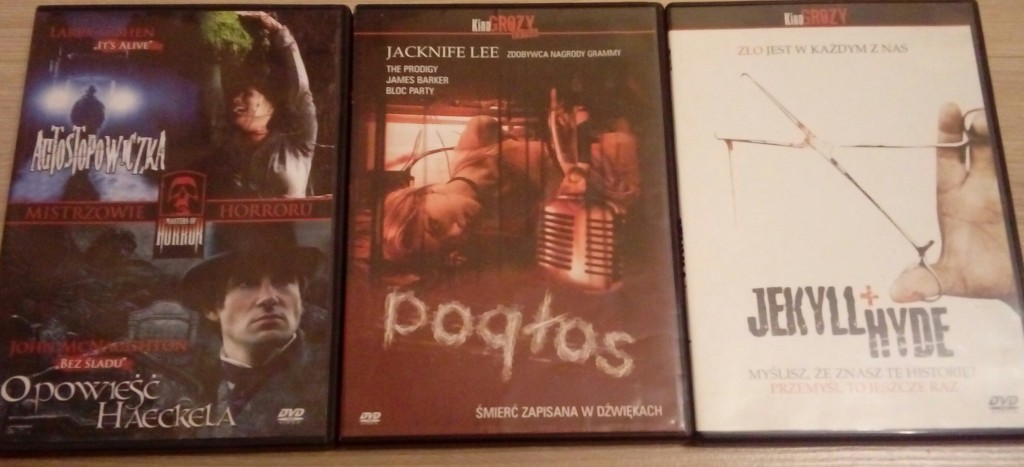 3 płyty DVD, Pogłos,  Jekyll i Hyde, Autostopowicz