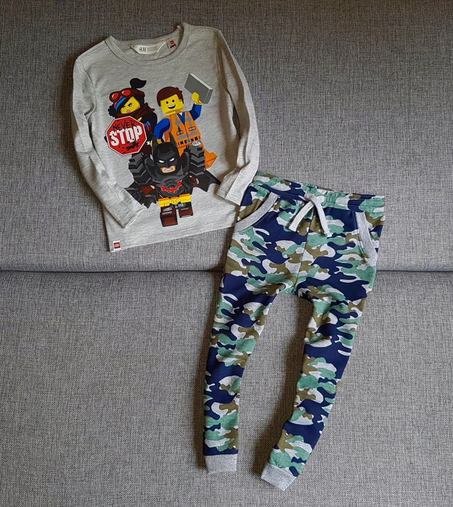 H&M - BLUZKA BATMAN + JOGGERY MORO 98/104 CM