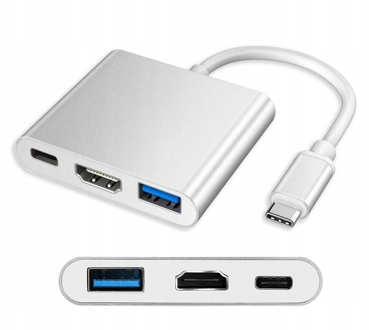 Купить АДАПТЕР ХАБ 3 В 1 USB-C HDMI 4K MACBOOK: отзывы, фото, характеристики в интерне-магазине Aredi.ru