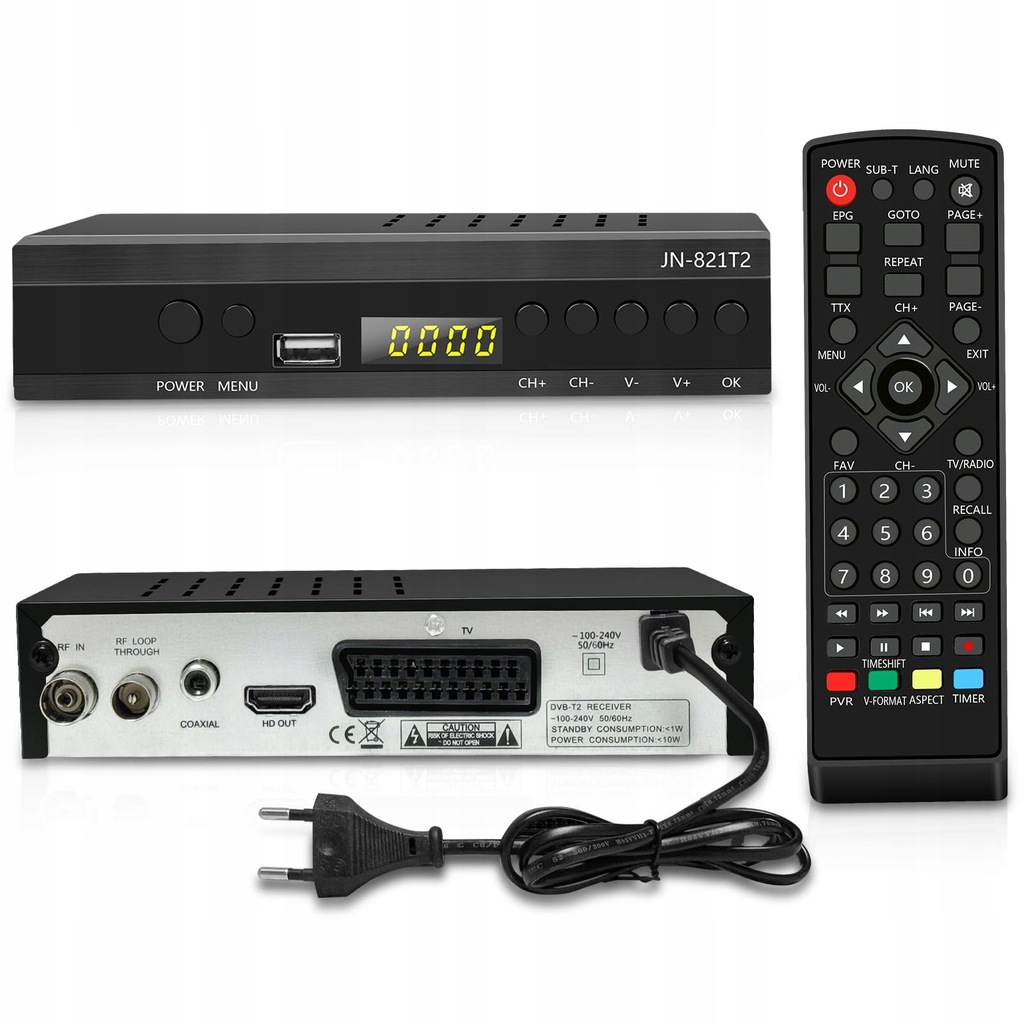 DEKODER TUNER TV NAZIEMNEJ HD DVB-T2 JN-821T2