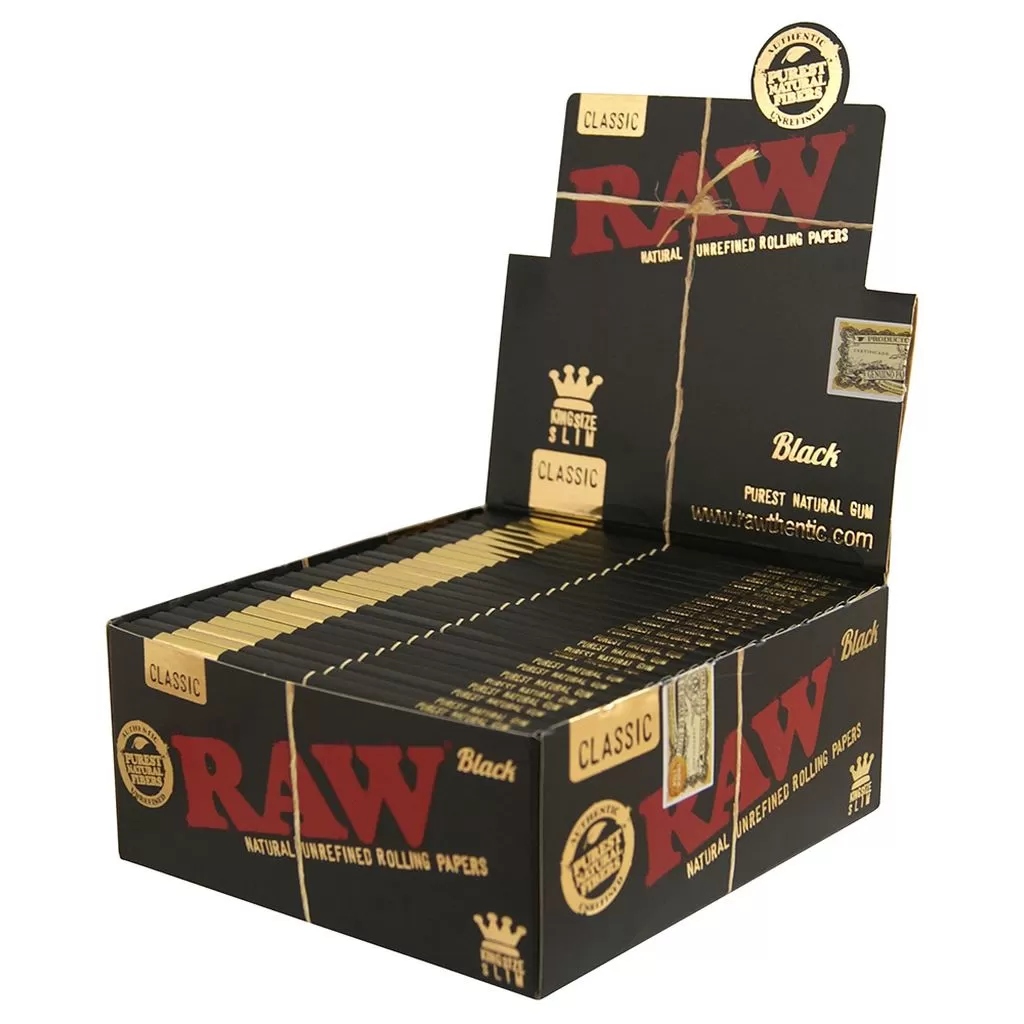 RAW Black King Size Slim 32 bletki BOX/50szt