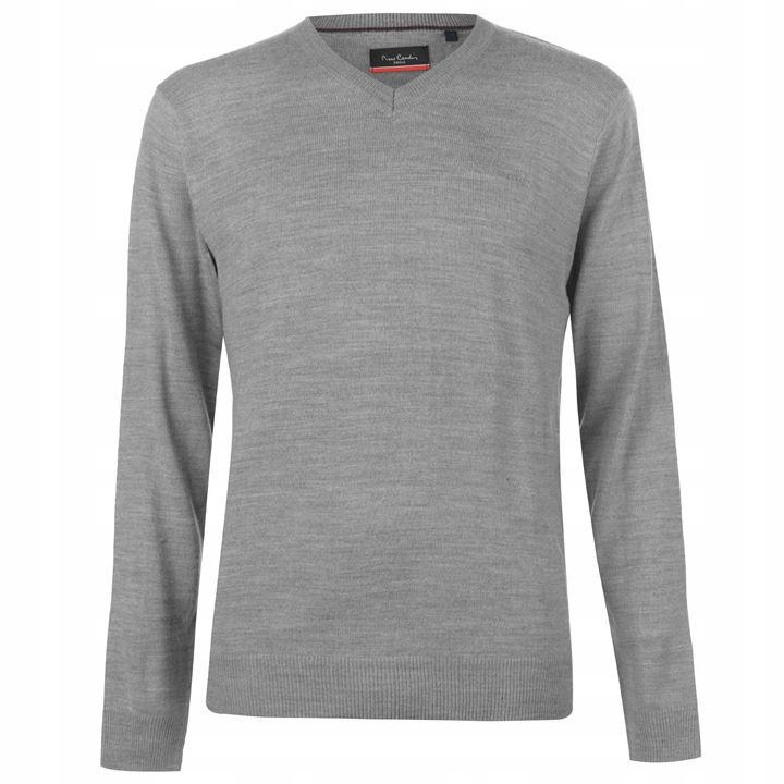 Sweter Pierre Cardin gładki w serek 551045 XL