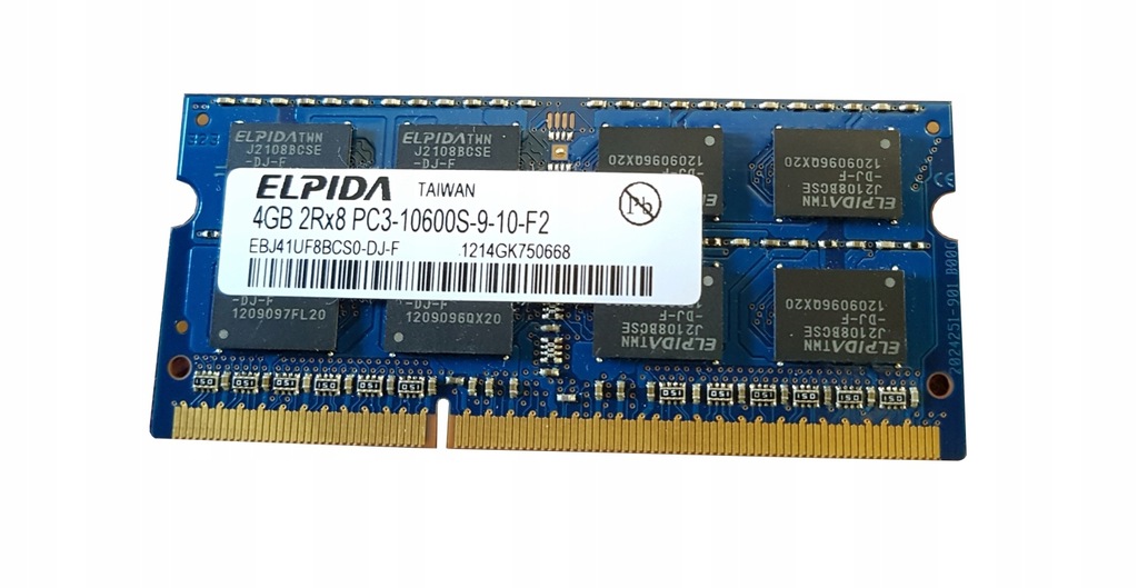 RAM Elpida 4GB 2Rx8 PC3-10600S-9-10-F2 SO-DIMM - 7853680872 - oficjalne ...