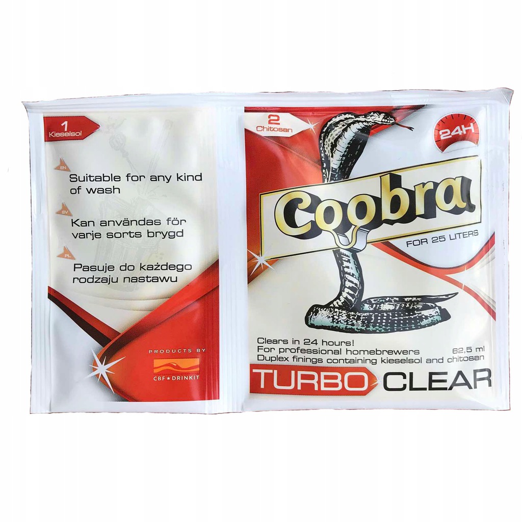 Środek klarujący COOBRA TURBO CLEAR 24H na 25 L