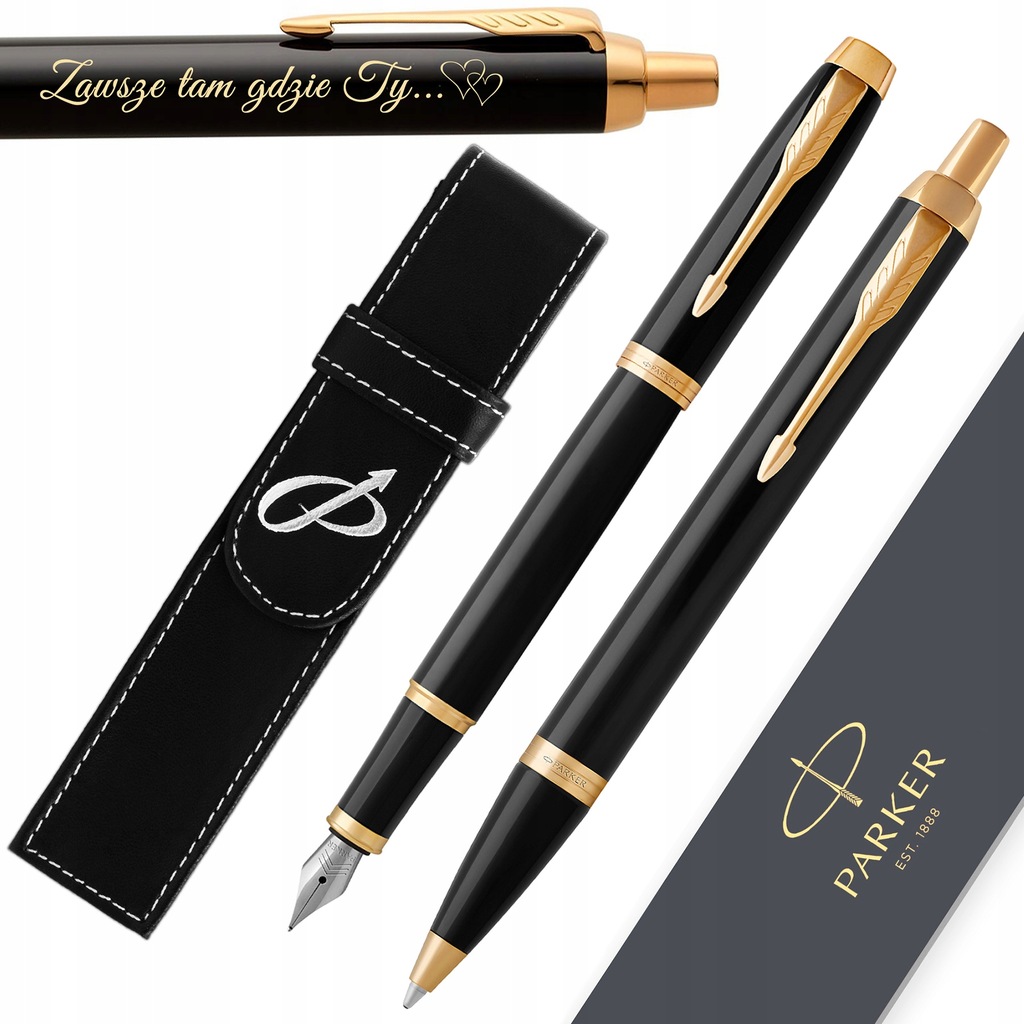 Купить Черная ручка и шариковая ручка Parker IM GT ENGRAVING + CASE ...