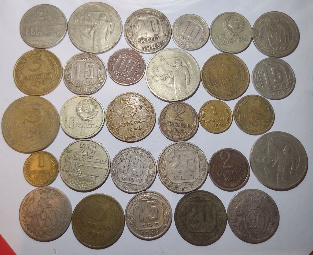 Zestaw monet ZSRR Rosja stare monety 29 szt.