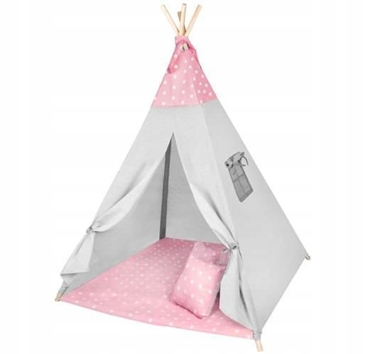 Namiot dla dzieci Wigwam róż chmurki +poduszki MAX